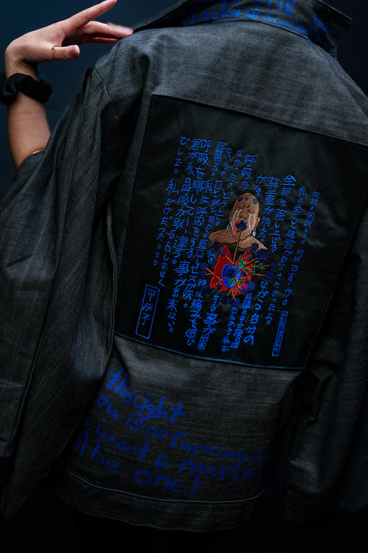 Hanahaki Jacket Mens: Love and Breathlessness Blue heiseikoatelier.myshofiy.com